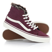 Кеды кроссовки зимние Vans Sk8-Hi Slim Fur Lining Burgundy