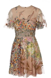Приталенное мини-платье с вышивкой Valentino