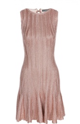 Приталенное вязаное платье с металлическим эффектом Alexander McQueen