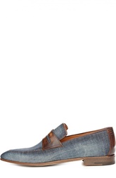 Джинсовые лоферы с кожаными вставками Berluti Shoes