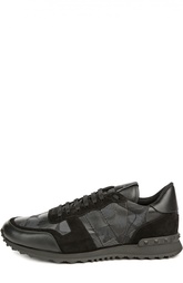 Кожаные кроссовки со вставками Valentino