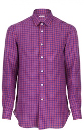 Льняная рубашка в клетку Kiton