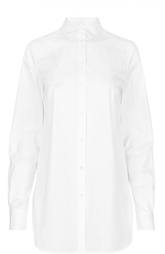 Удлиненная хлопковая блуза со складкой на спинке HUGO BOSS Black Label