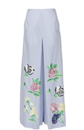 Широкие брюки с разрезами и вышивкой Blumarine