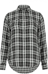Хлопковая блуза в клетку с нашивными карманами Polo Ralph Lauren