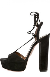 Замшевые босоножки на платформе Aquazzura