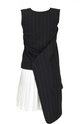 Хлопковое мини-платье с асимметричным низом DKNY
