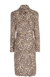 Удлиненное приталенное пальто с леопардовым принтом и поясом Givenchy