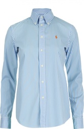Хлопковая блуза с воротником button down Polo Ralph Lauren