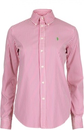 Хлопковая блуза с воротником button down Polo Ralph Lauren