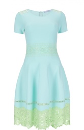 Приталенное платье-миди с кружевной отделкой Blumarine