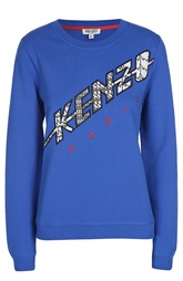 Хлопковый свитшот с вышитым логотипом бренда Kenzo
