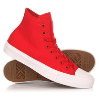 Кеды кроссовки высокие Converse Chuck Taylor All Star Ii Core Salsa Red/White