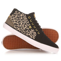 Кеды кроссовки высокие женские DC Council Mid Sp Leopard Print