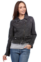 Куртка кожаная женская Converse Assymetrical Moto Jacket Black