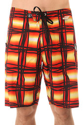 Шорты пляжные Volcom V4s Wavey Plaid Drip Red