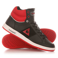 Кеды кроссовки высокие Le Coq Sportif Prestige Court Mid Lea/Suede Black/Vinta