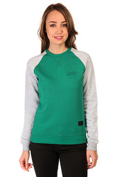 Толстовка свитшот женская Skills Script Logo 4v Crewneck Green/Grey Melange