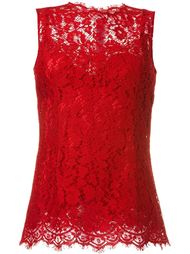 кружевной топ с цветочным узором Dolce &amp; Gabbana