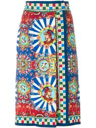 юбка с принтом Carretto Siciliano  Dolce &amp; Gabbana