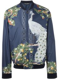 куртка-бомбер с принтом павлинов Dolce &amp; Gabbana