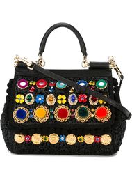 плетеная сумка-тоут с вышивкой Dolce &amp; Gabbana
