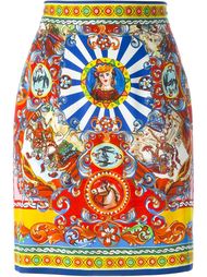 юбка с принтом Carretto Siciliano  Dolce &amp; Gabbana
