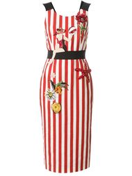 полосатое декорированное платье Dolce &amp; Gabbana