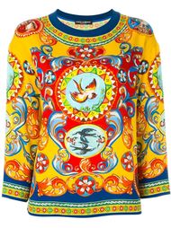 блузка с принтом 'Carretto Siciliano' Dolce &amp; Gabbana