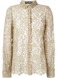 кружевная рубашка с цветочным узором Dolce &amp; Gabbana