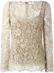 кружевная блузка с цветочным узором Dolce &amp; Gabbana