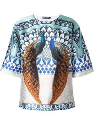 peacock print T-shirt  Dolce &amp; Gabbana