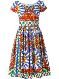 платье с принтом 'Carretto Siciliano' Dolce &amp; Gabbana