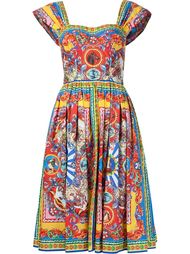 платье с принтом 'Carretto Siciliano' Dolce &amp; Gabbana