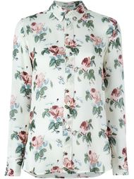 блузка с цветочным принтом   Saint Laurent