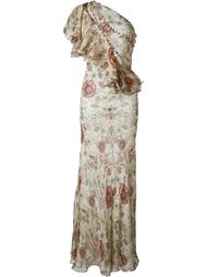 floral one shoulder evening dress Alexander McQueen