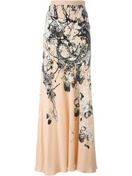 длинная юбка с цветочным принтом Roberto Cavalli