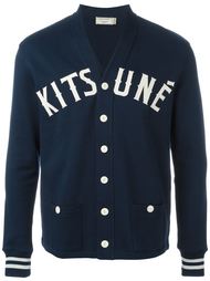 кардиган с вышитым логотипом Maison Kitsuné