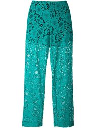 semi-sheer lace trousers MSGM