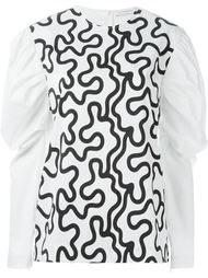 блузка с объемными рукавами и принтом J.W. Anderson