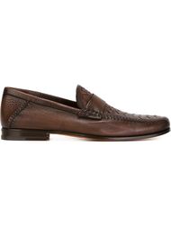 лоферы с плетеной панелью Santoni