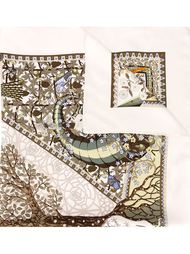 платок с принтом дерева Hermès Vintage