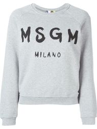 толстовка с принтом логотипа  MSGM