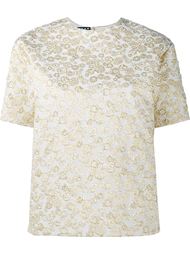 Embroidered Short Sleeve Top Rochas