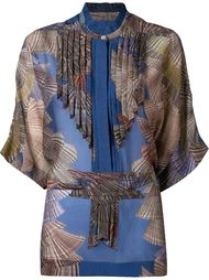 silk fan print blouse Scanlan Theodore