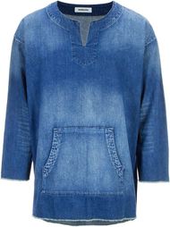 frayed denim detailed neck shirt Monkey Time