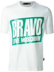 футболка с принтом 'bravo' Love Moschino