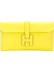клатч с тисненым логотипом Hermès Vintage