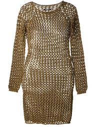 сетчатое вязаное платье Balmain