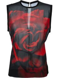 топ с принтом розы  McQ Alexander McQueen